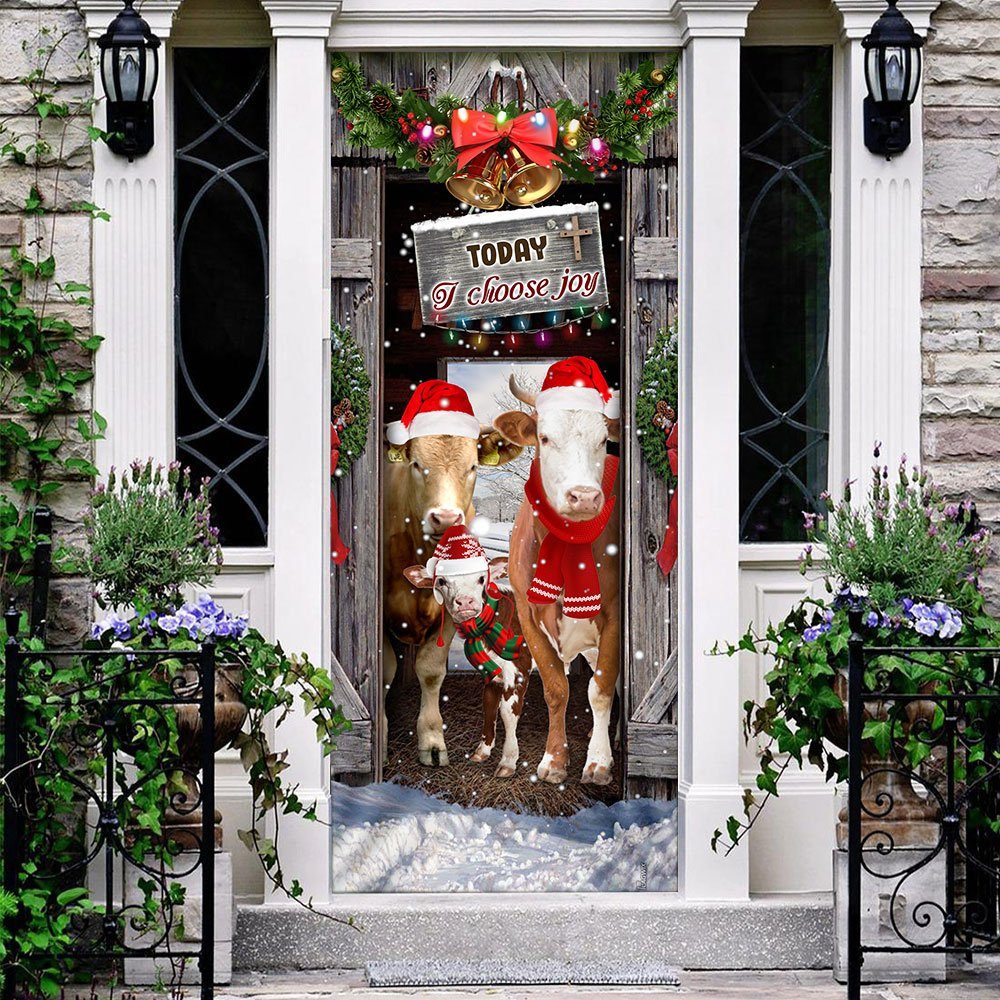 Today I Choose Joy Cattle Farmhouse Door Cover