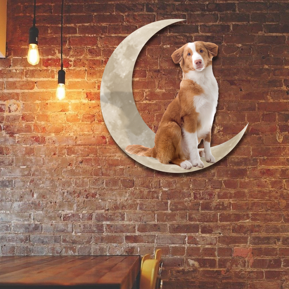 Toller Dog And Moon Hanging Metal Sign QNK879MSv42