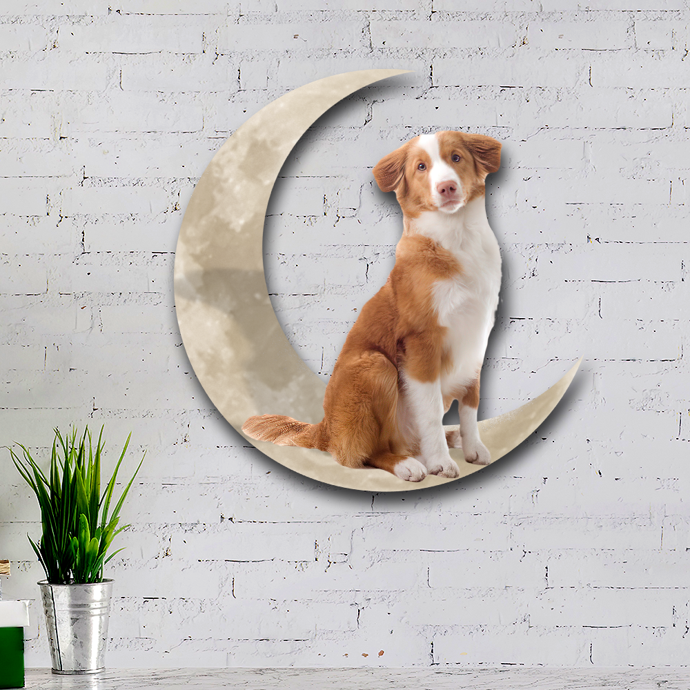 Toller Dog And Moon Hanging Metal Sign QNK879MSv42