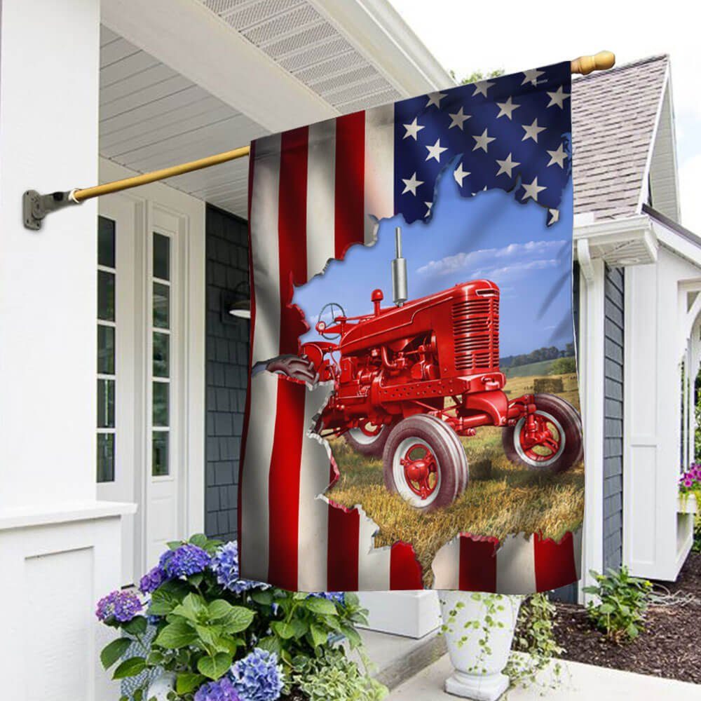 Tractor. Patriotic American Flag THB2370Fv2