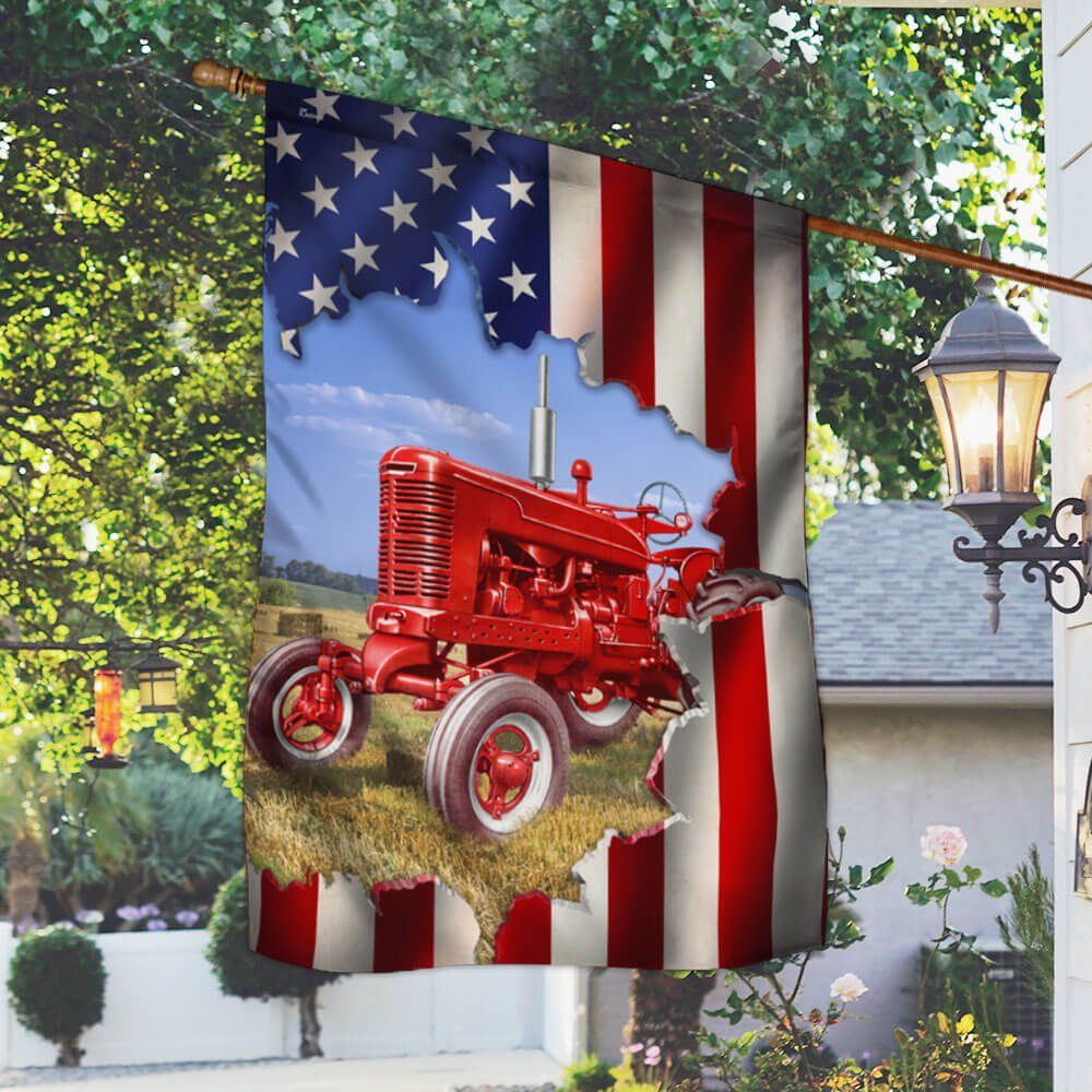 Tractor. Patriotic American Flag THB2370Fv2