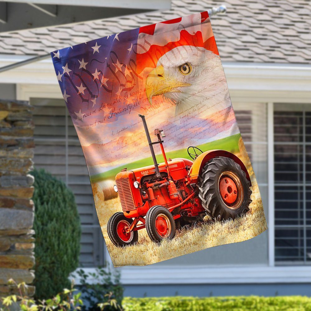 Tractor. Patriotic American Flag TPT263F