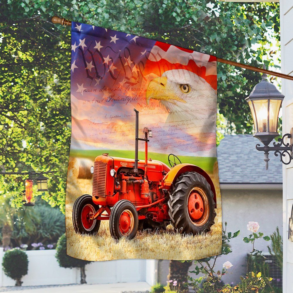 Tractor. Patriotic American Flag TPT263F