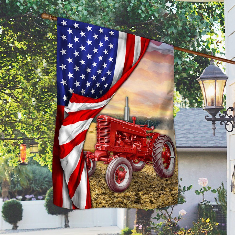 Tractor American Patriotic Flag TPT264F