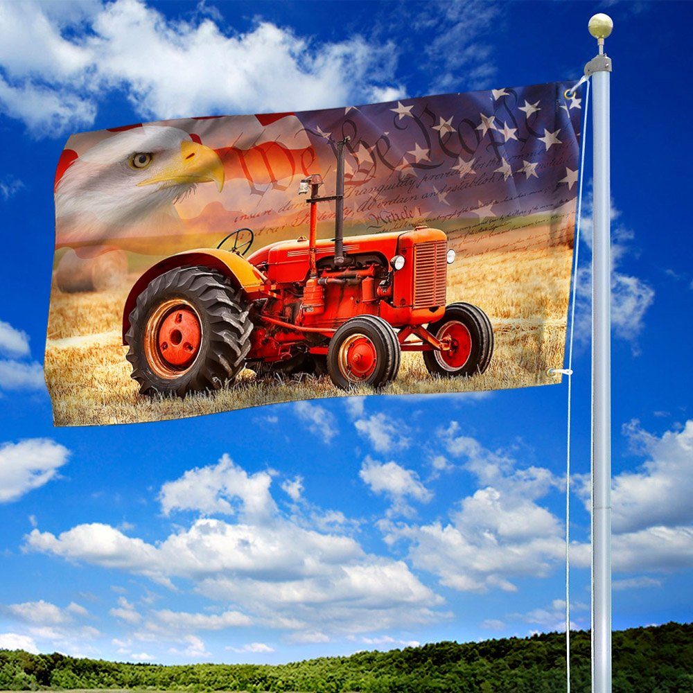 Tractor American Patriotic Grommet Flag TPT263GF