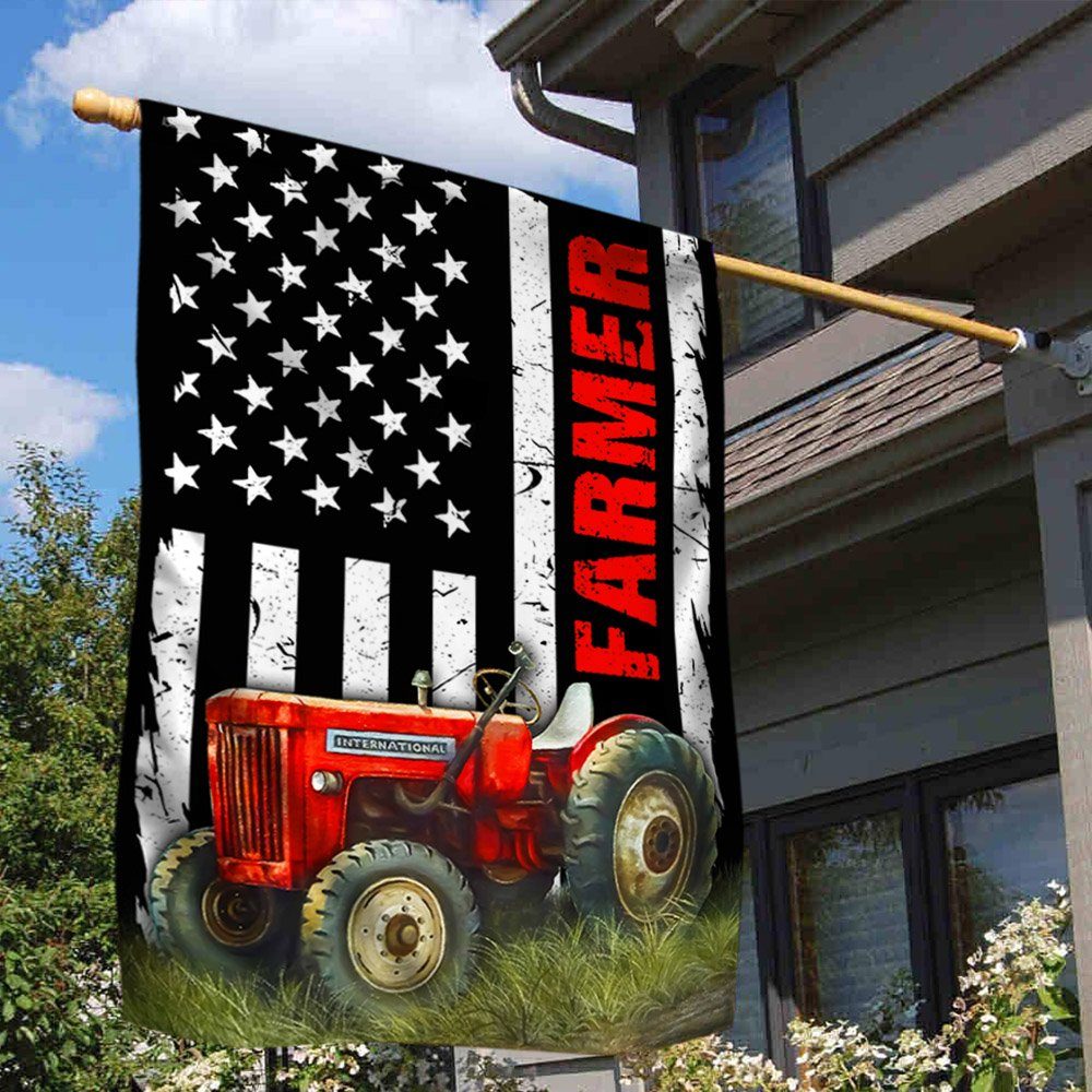 Tractor Flag Farmer Tractor American Flag QTR234F