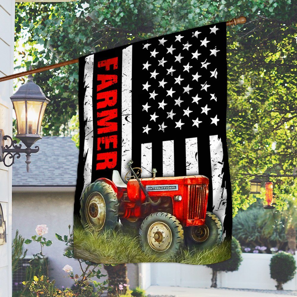 Tractor Flag Farmer Tractor American Flag QTR234F