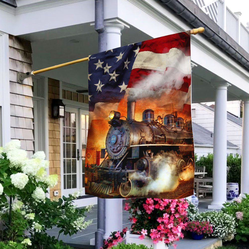 Train American Flag