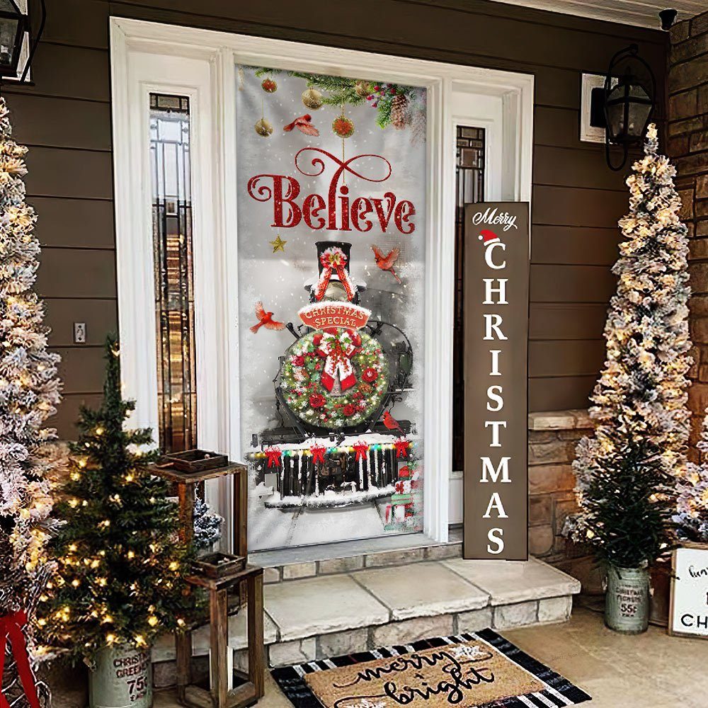 Train Christmas Believe Door Cover LHA1834D