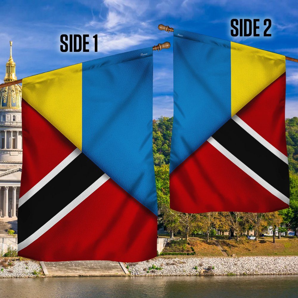 Trinidad 🇹🇹 Flag With The Ukrainian Flag LNT551F