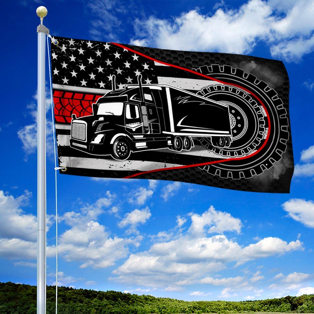 Truck Driver. Trucker American Flag TPT123GF