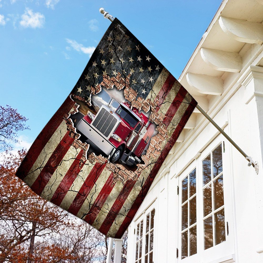 Truck Driver. Trucker American US Flag