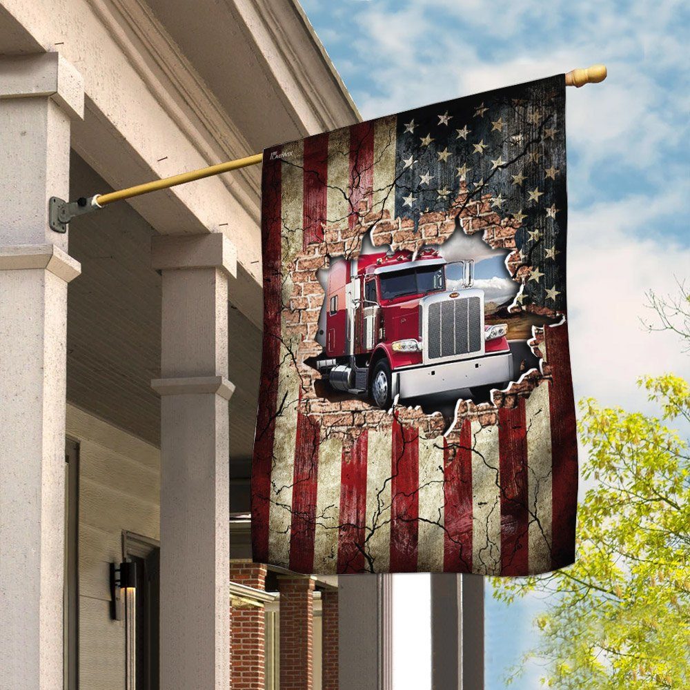 Truck Driver. Trucker American US Flag