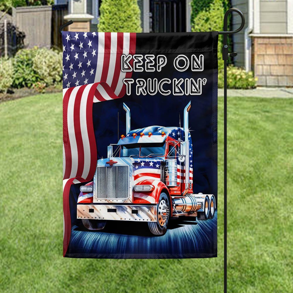 Truck Trucker American Flag Keep On Truckin’ MLN1448F