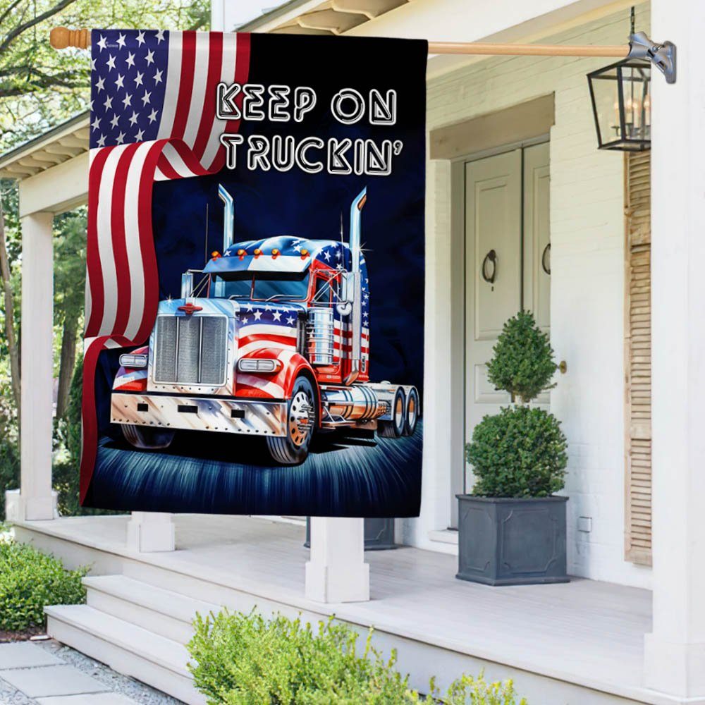 Truck Trucker American Flag Keep On Truckin’ MLN1448F