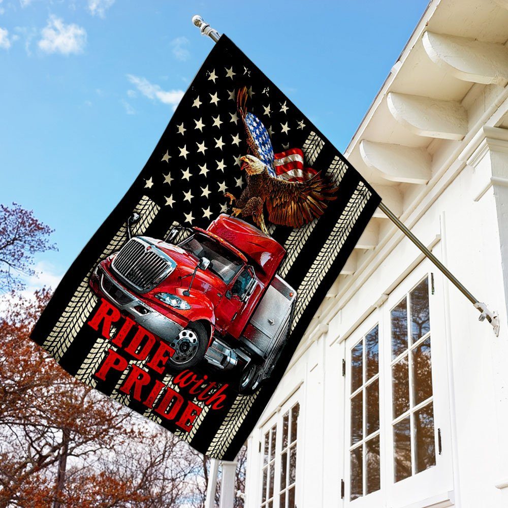 Trucker, Ride With Pride Flag