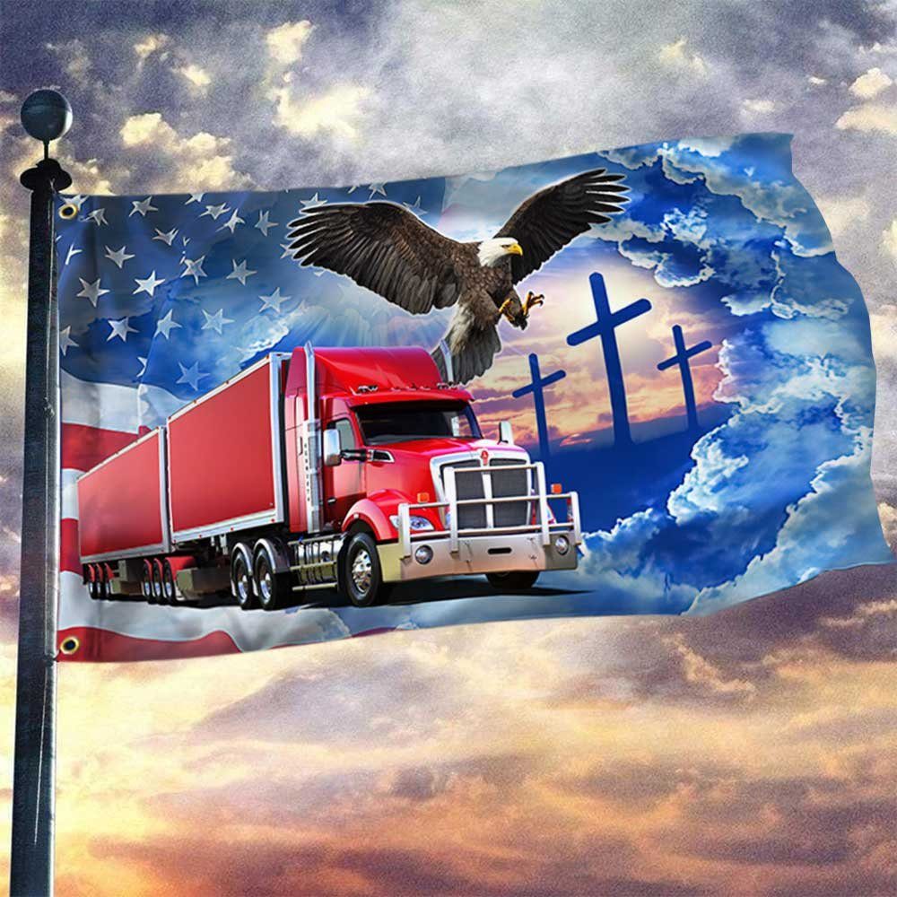 Trucker Faith Eagle Grommet Flag DBD3439GF