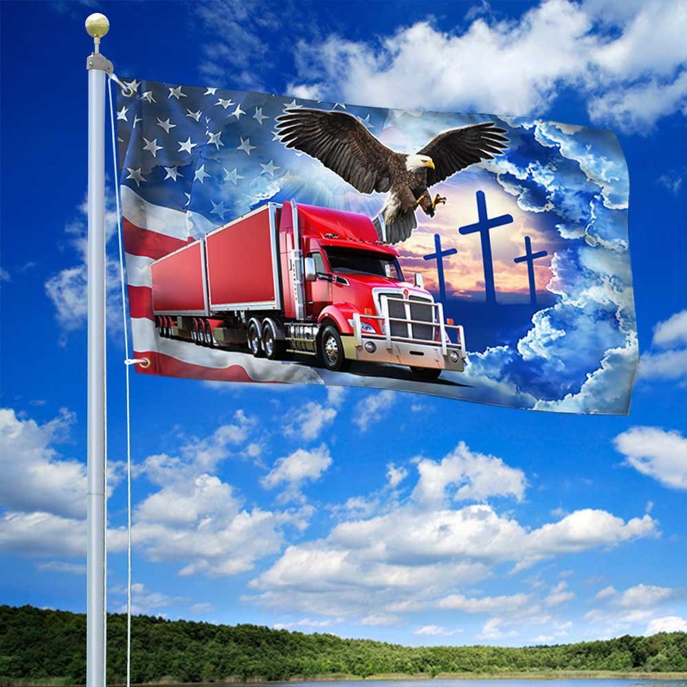 Trucker Faith Eagle Grommet Flag DBD3439GF