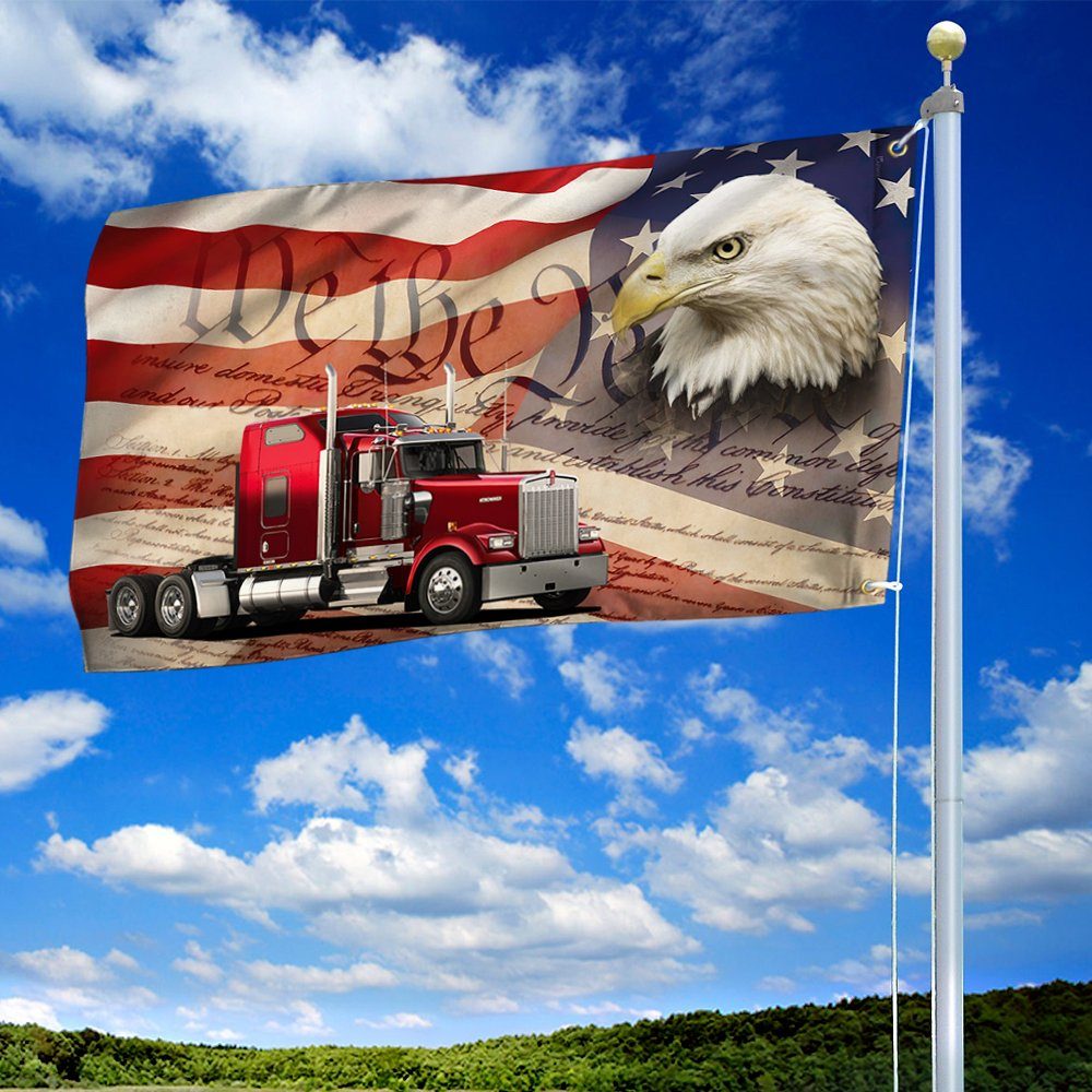 Trucker Flag American Eagle Trucker Grommet Flag TRV1693GF