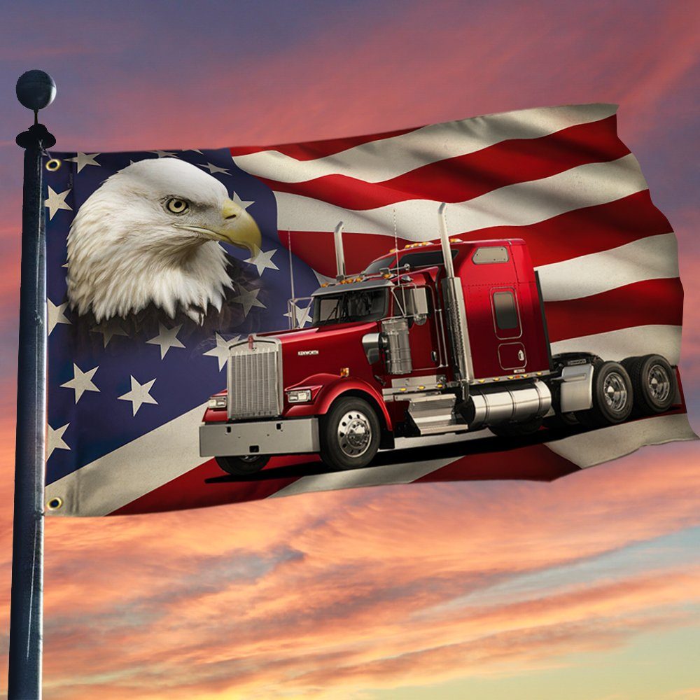 Trucker Flag American Eagle Trucker Grommet Flag TRV1693GFv1