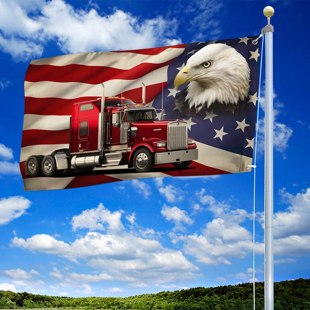 Trucker Flag American Eagle Trucker Grommet Flag TRV1693GFv1