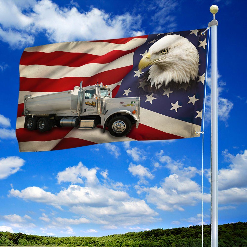 Trucker Flag Proud Dump Truck Driver Grommet Flag TRV1693GFv3