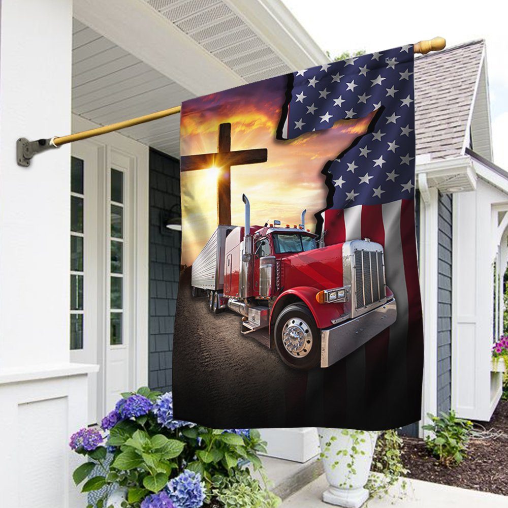 Trucker Flag Proud Trucker God Bless Trucker Flag TRV1776F