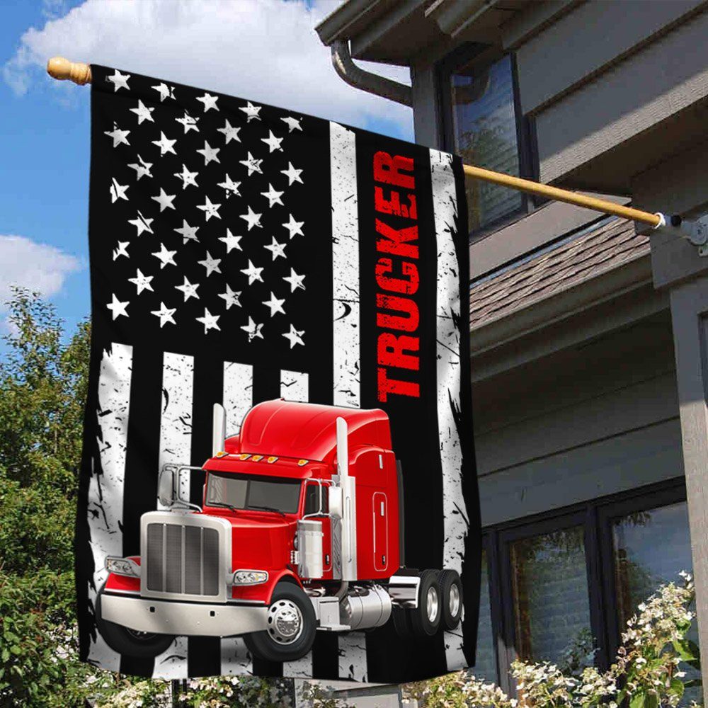 Trucker Flag Truck Driver American Flag QTR234Fv1