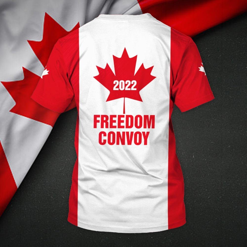 Truckers For Freedom, Freedom Convoy Canadian Truck 3D T-Shirt THH3750TSv2