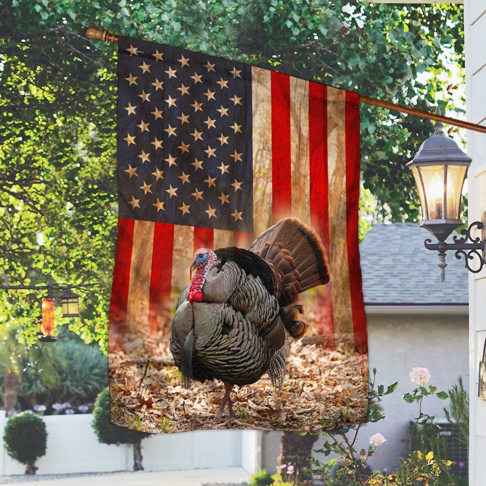 Turkey Flag Turkey Hunting American Flag QTR236F