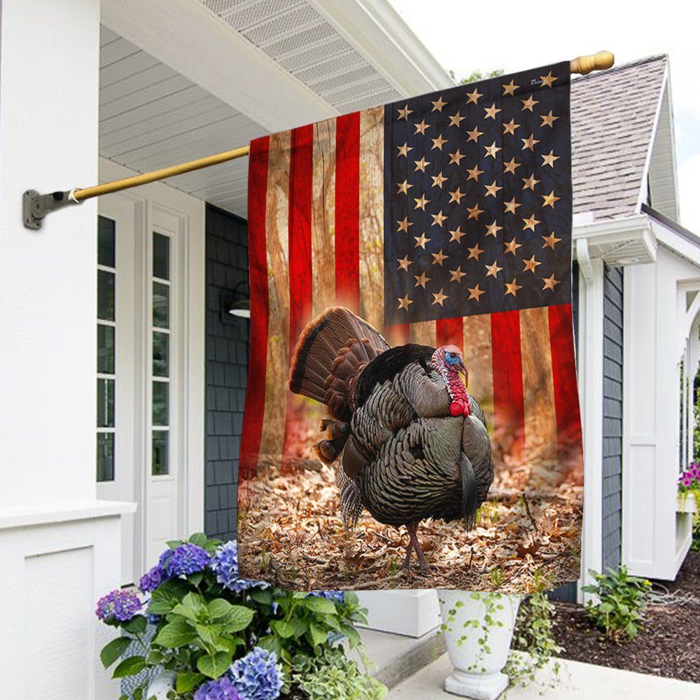 Turkey Flag Turkey Hunting American Flag QTR236F