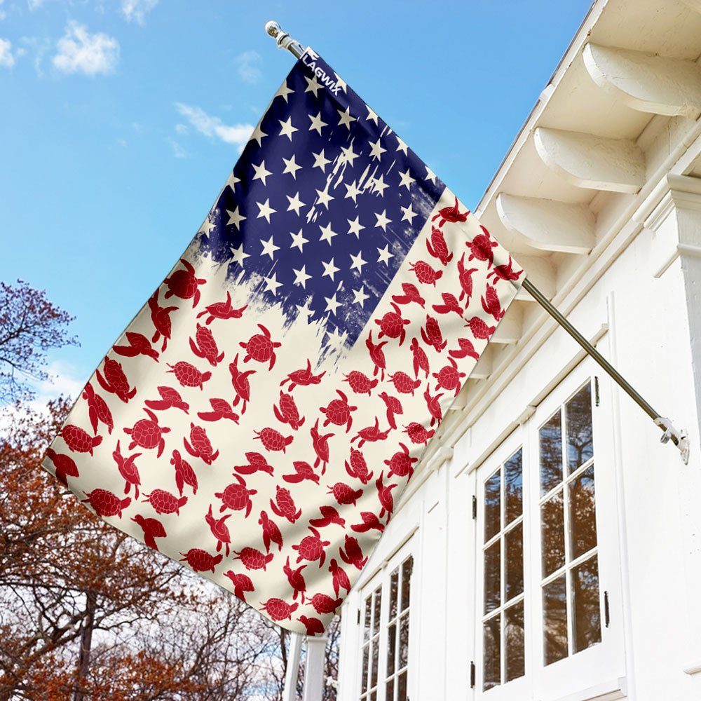 Turtle Celebrate Fourth Of July Independence Day Flag