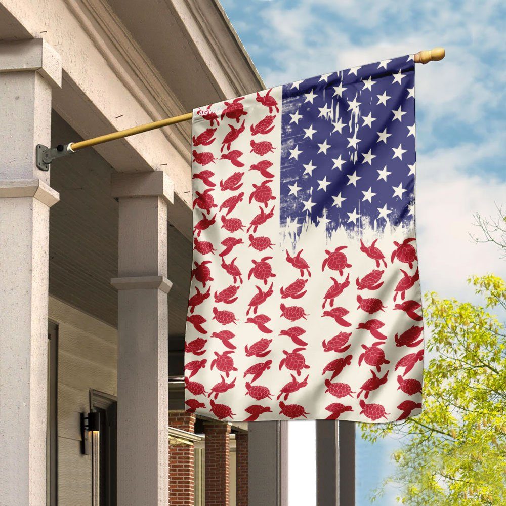 Turtle Celebrate Fourth Of July Independence Day Flag