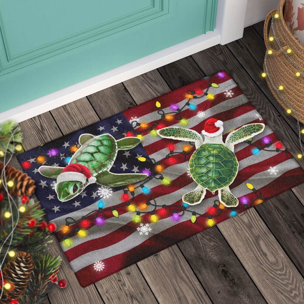 Turtle Christmas Doormat Merry Christmas  LNT672DM