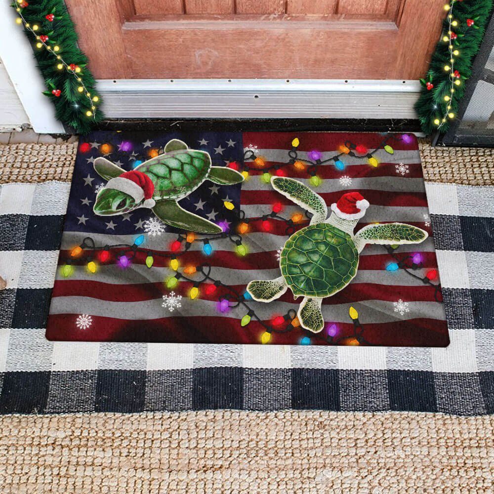 Turtle Christmas Doormat Merry Christmas  LNT672DM