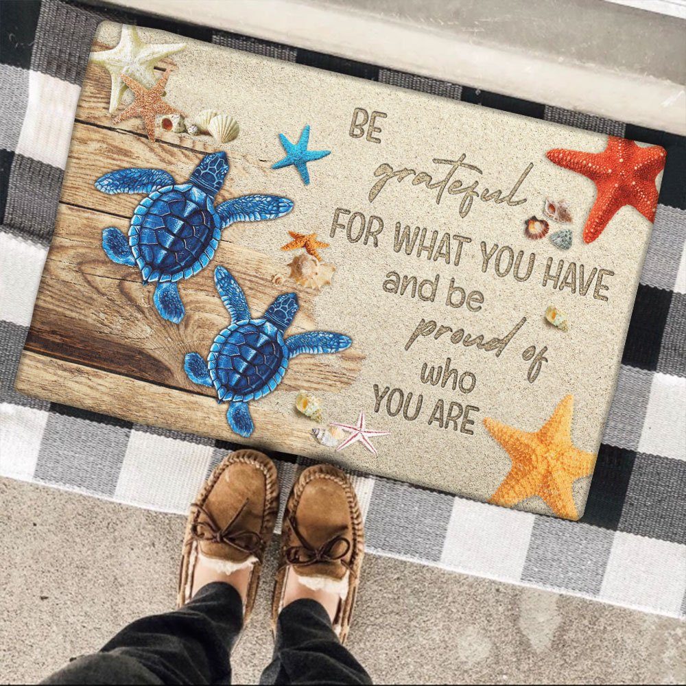 Turtle Doormat Summer Beach Be Grateful LNT309DM