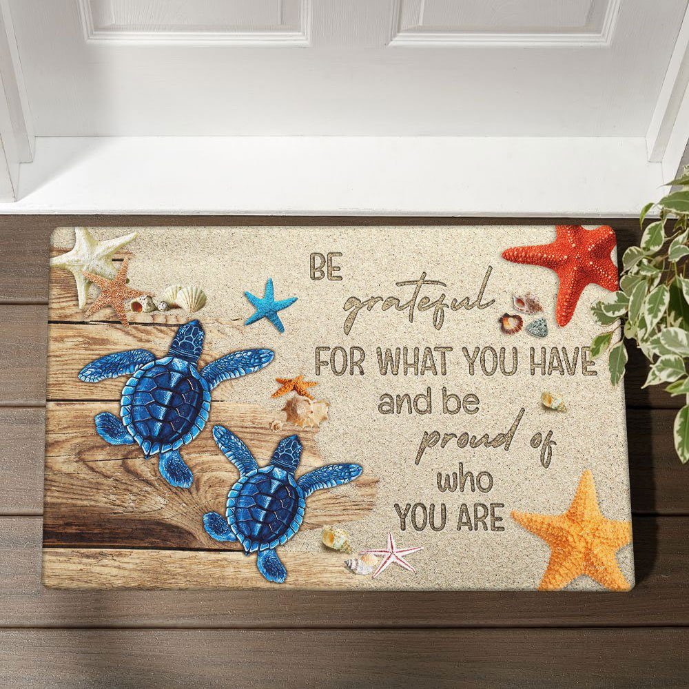 Turtle Doormat Summer Beach Be Grateful LNT309DM