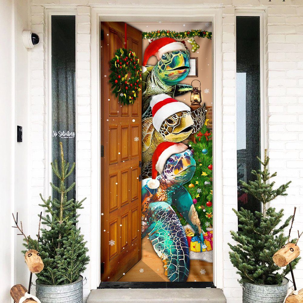 Turtles Christmas Door Cover MLH2053Dv1