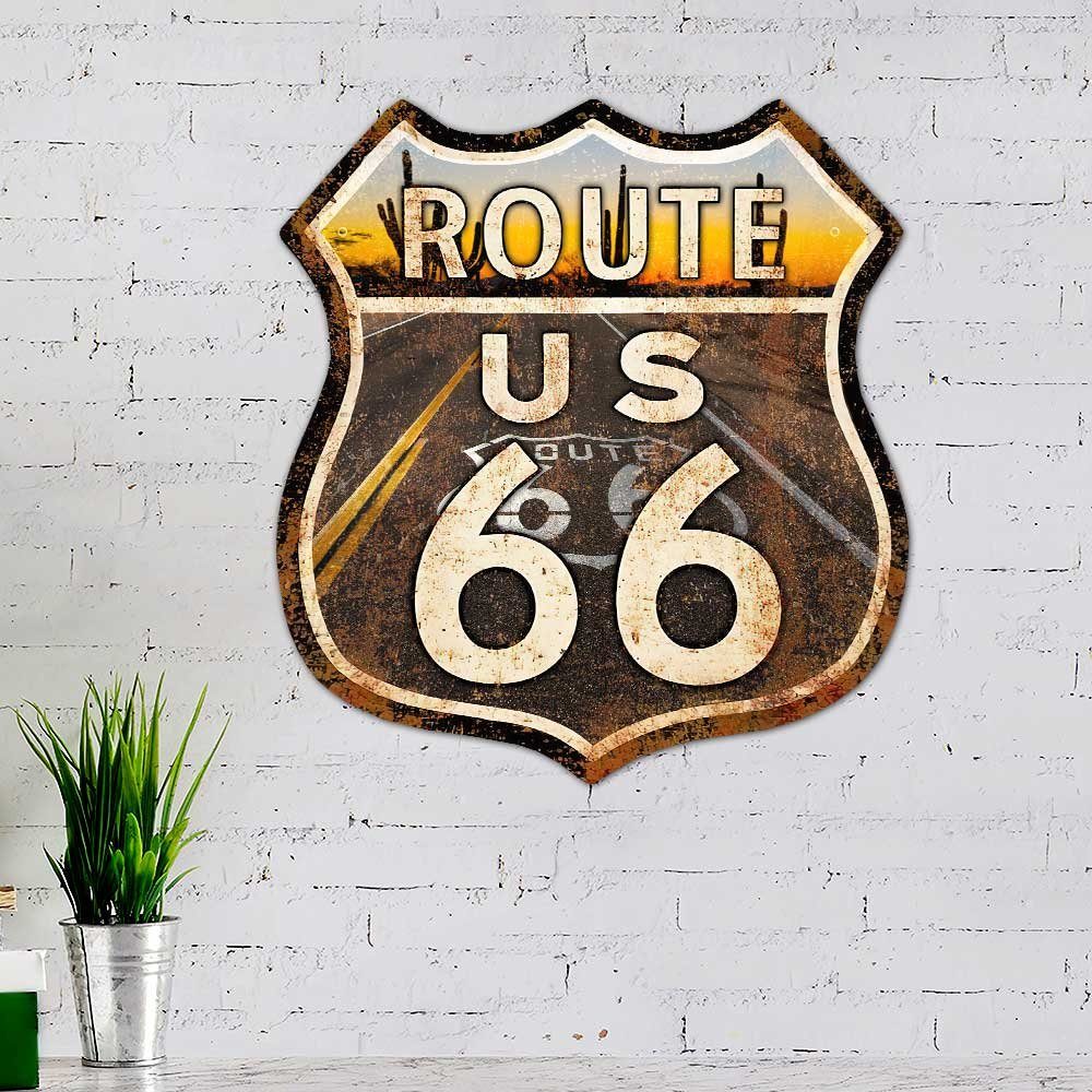 U.S. Route 66 Hanging Metal Sign DBD3438MS