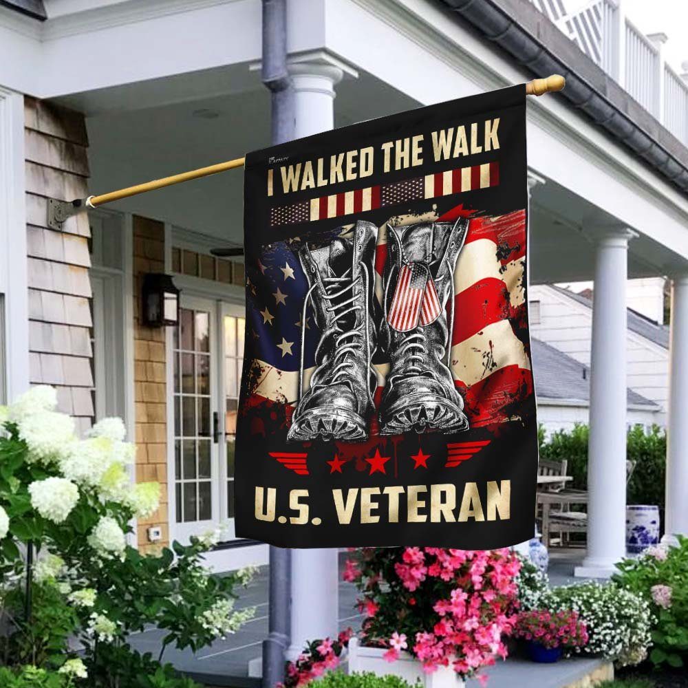 U.S. Veteran. I Walked The Walk Flag