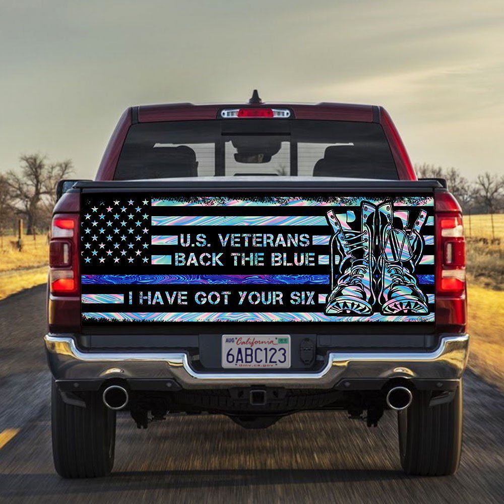 U.S. Veteran Back The Blue Truck Tailgate Decal Sticker Wrap