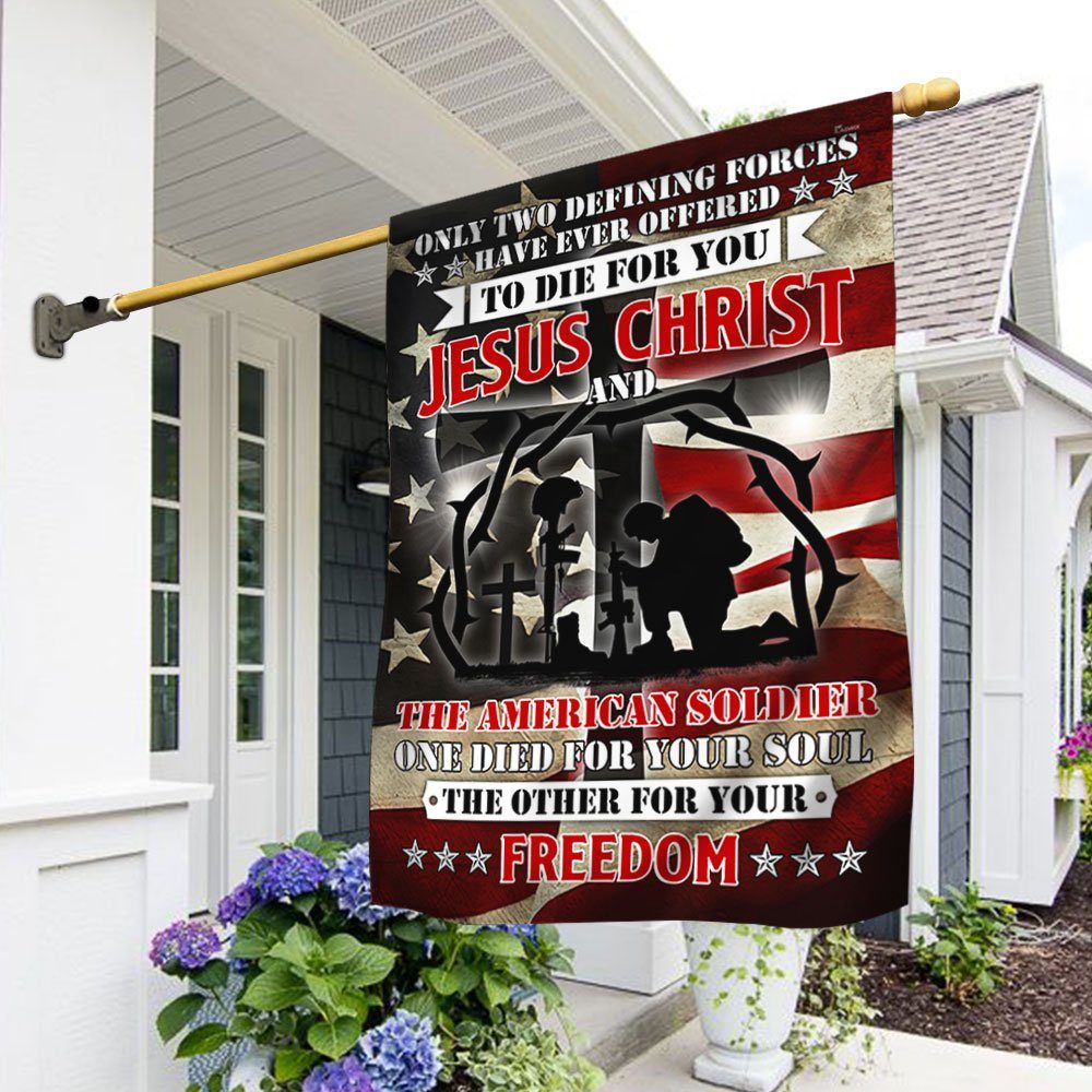 U.S. Veteran Day Jesus And Soldiers Flag MBH194F