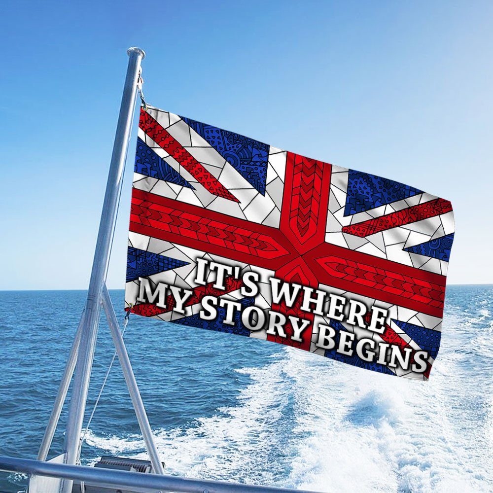 UK United Kingdom Grommet Flag It’s Where My Story Begins LNT611GF