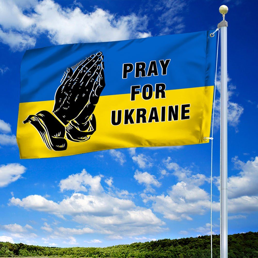 Ukraine Flag Pray For Ukraine Grommet Flag TRL1834GF