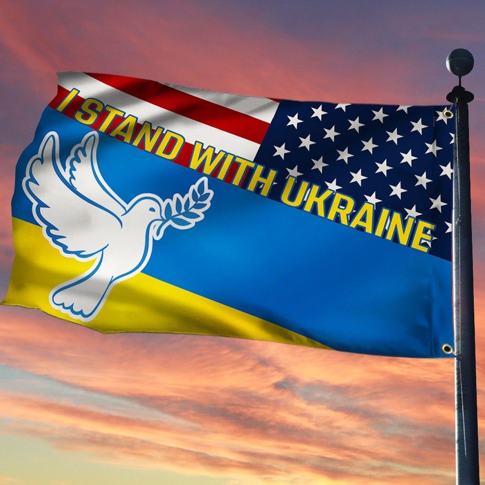 Ukraine Grommet Flag I stand with Ukraine BNT580GF