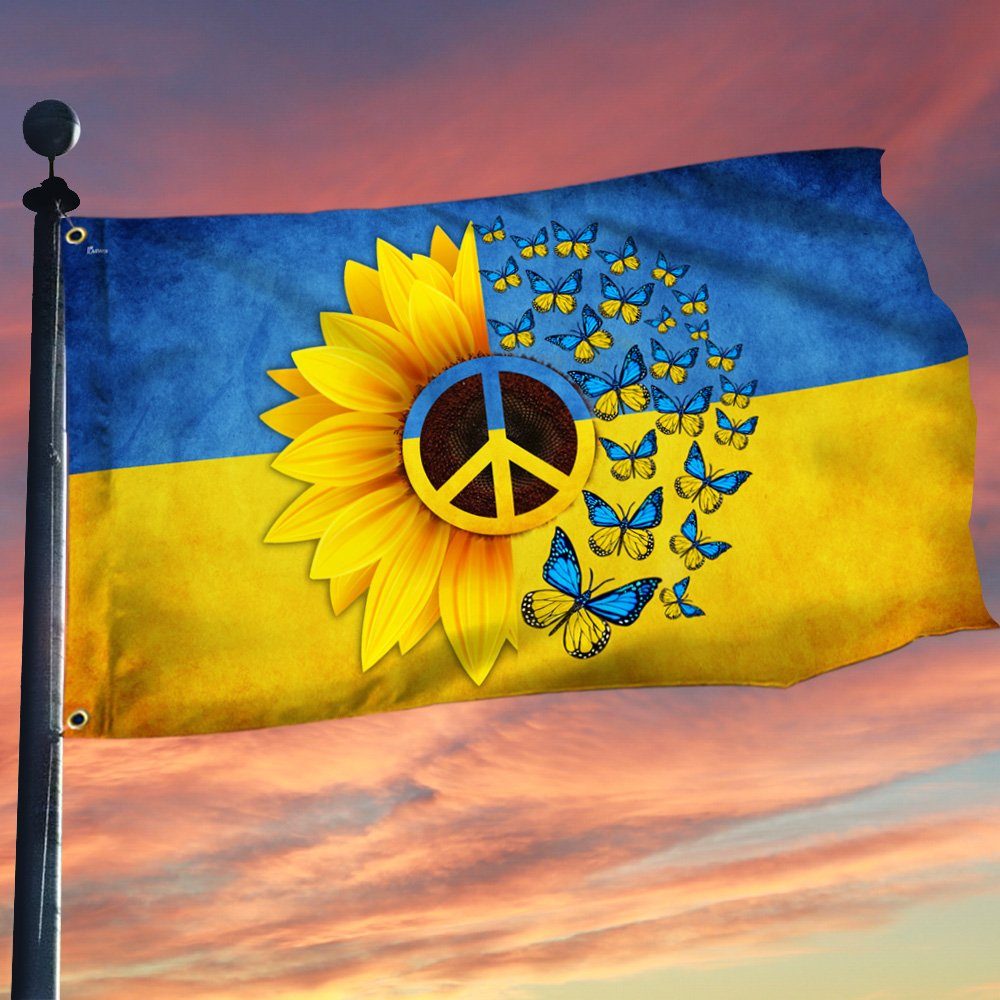 Ukraine Grommet Flag Peace For Ukraine TQN128GF