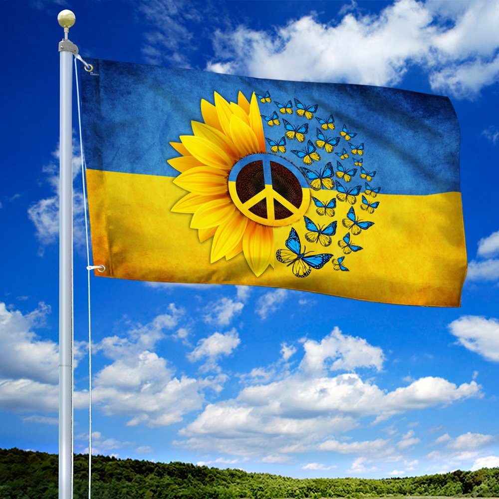 Ukraine Grommet Flag Peace For Ukraine TQN128GF