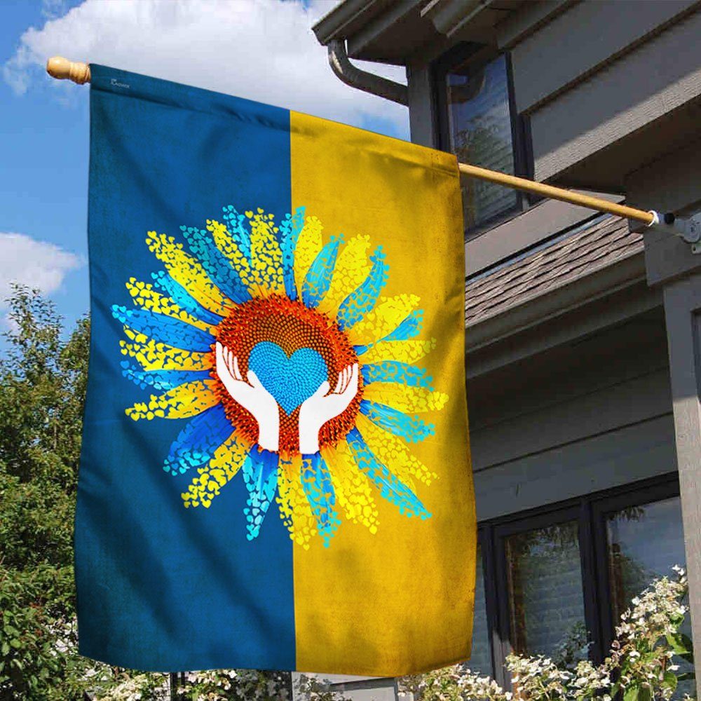 Ukraine Heart Sunflower Flag, Peace In Ukraine TQN42F