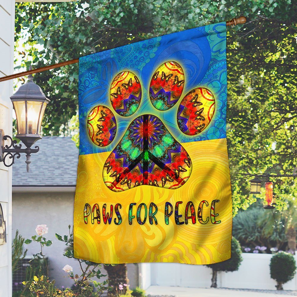 Ukraine Peace Flag, Paws For Peace, Hippie Dog, Support Ukraine QNK1091F