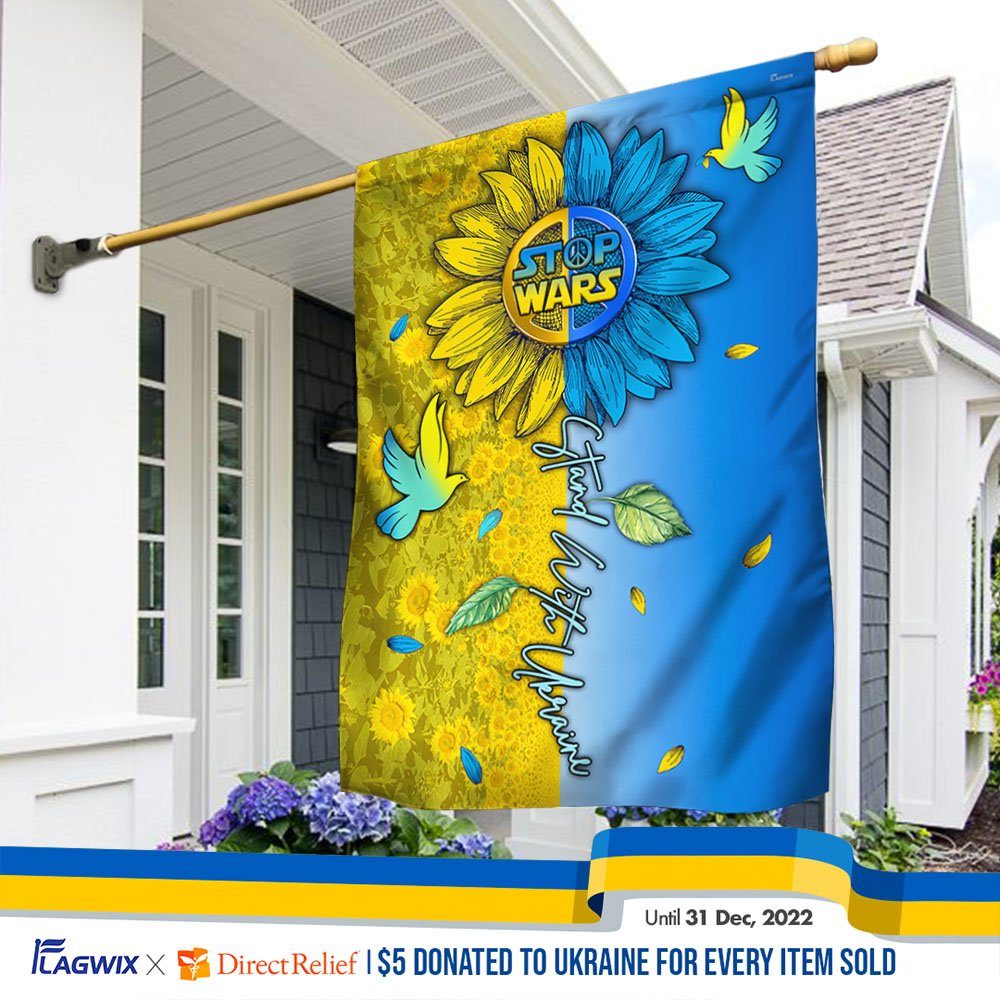 Ukraine Sunflower Flag. Support Ukraine. Stand With  Ukraine MLH2277F